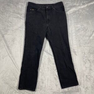 Lee Jeans Men 36(33)x32(31.5) Black Regular Fit Straight Leg Denim Pants